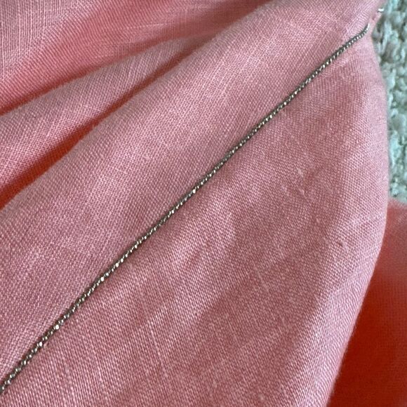 Amelline linen poncho one size with studs shoulder details Minimalist coral New - Picture 10 of 10